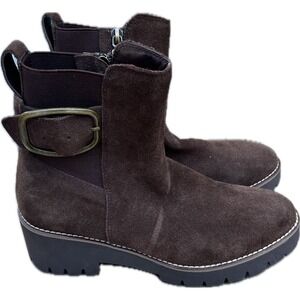 BLONDO Dahlia Waterproof Chelsea Boots Zip Brown Suede size 7.5